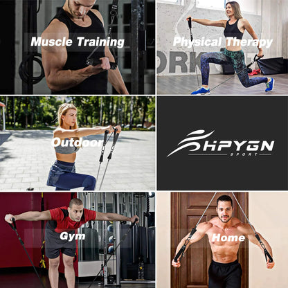 Resistance Bands Set, 150Lb  5 Tube Fitness Bands for Muscle Training