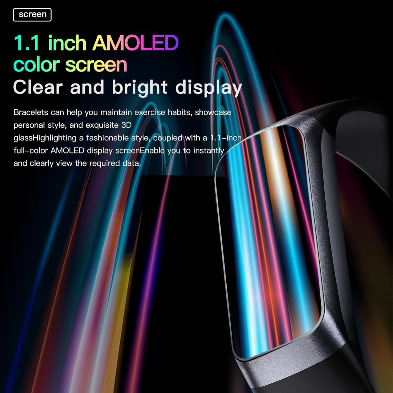 Fitness Trackers for Women Men, Oled Screen Heart Rate Sleep Monitor Step Tracker 25 Sports Modes IP68 Waterproof Smartwatch Activity Tracker, Smart Bracelet Fitness Tracker Watch with Blood Pressure