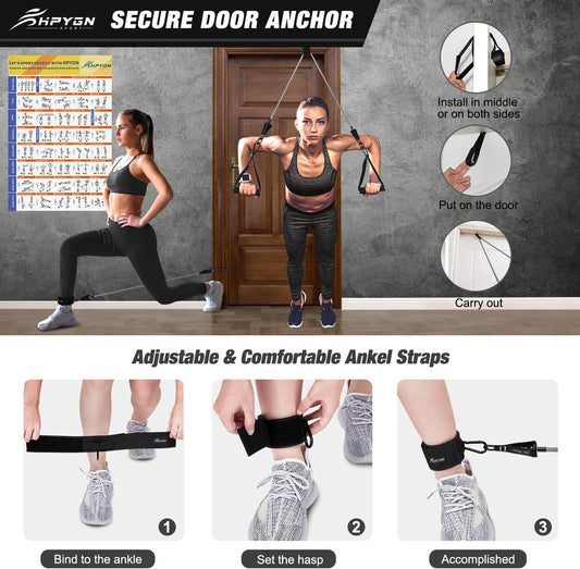 Resistance Bands Set, 150Lb  5 Tube Fitness Bands for Muscle Training