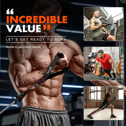 Resistance Bands Set, 150Lb  5 Tube Fitness Bands for Muscle Training