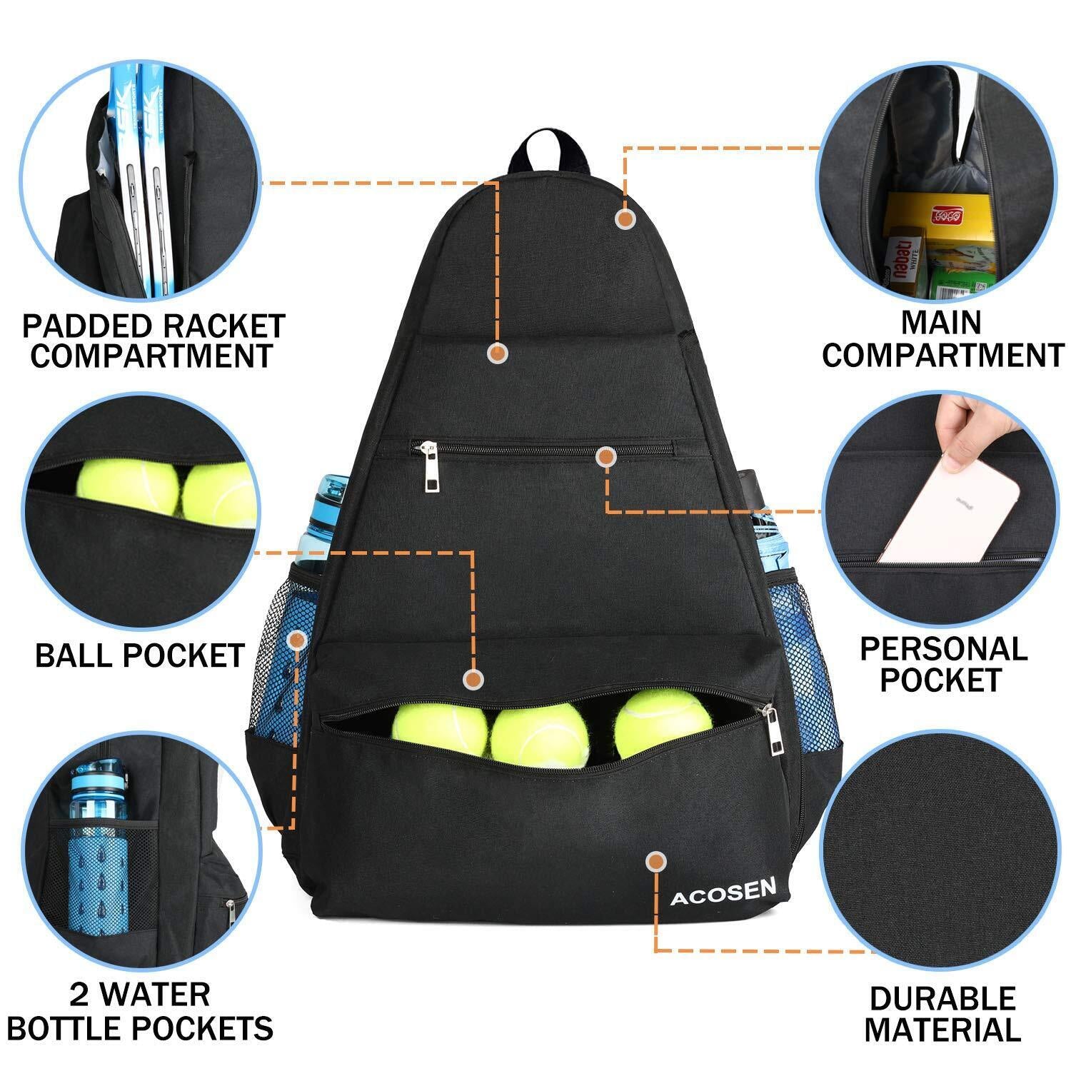 Tennis Bag Tennis Backpack - Large Tennis Bags for Women and Men to Hold Tenn...