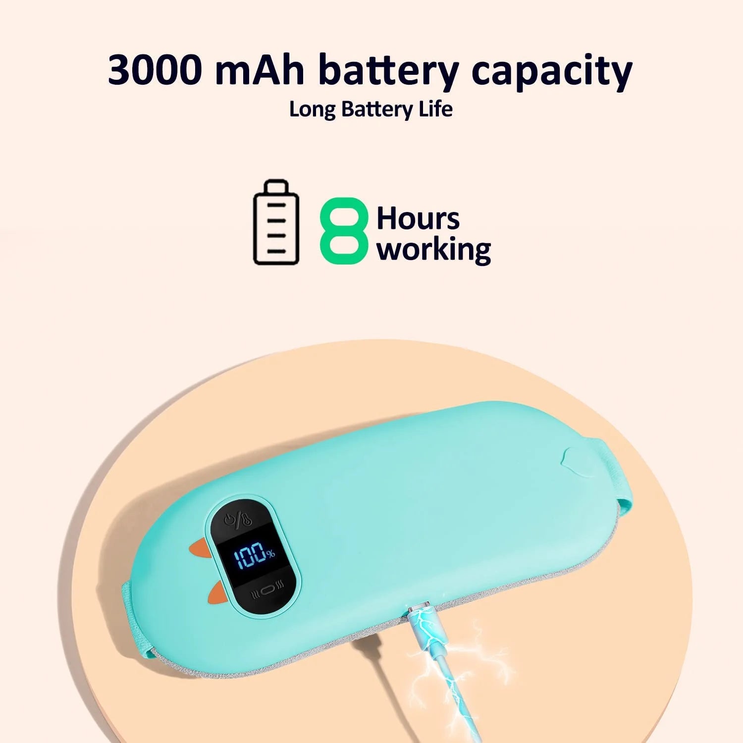 Heating Pad, Portable Cordless Menstrual Heating Pad, Heating Pads for Cramps, 5S Fast Heating Pad with 3 Heat Levels & 3 Massage Modes, Heating Pad for Back or Belly Pain Relief for Women Girls